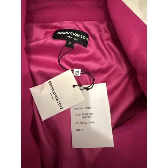 NWT Generation Love Rowenna Sleeveless Jumpsuit Hot Pink Sz 8 [jb] - Picture 3 of 9